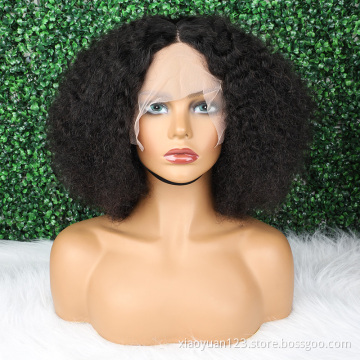 Mayqueen Cheap Natural 10A Afro Wave Short Wig Transparent Braided HD Lace Front Wigs 100% Virgin Human Hair For Black Women